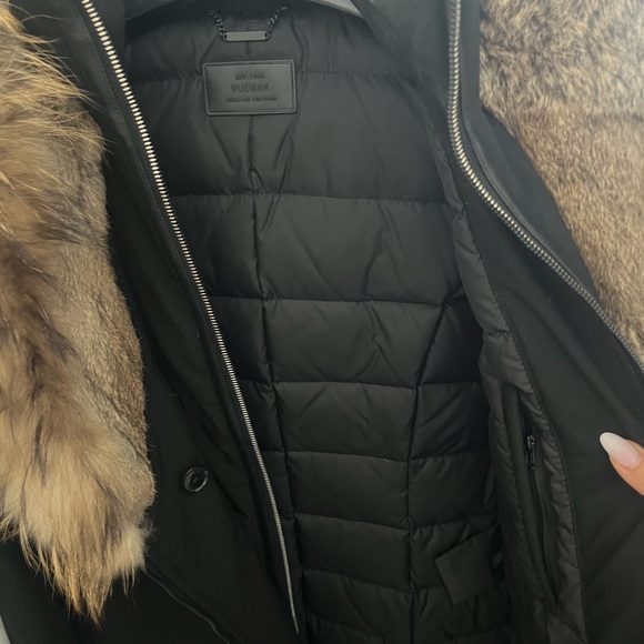 RUDSAK Black Ski Jacket with Tan Fur Collar - Picture 4 of 5